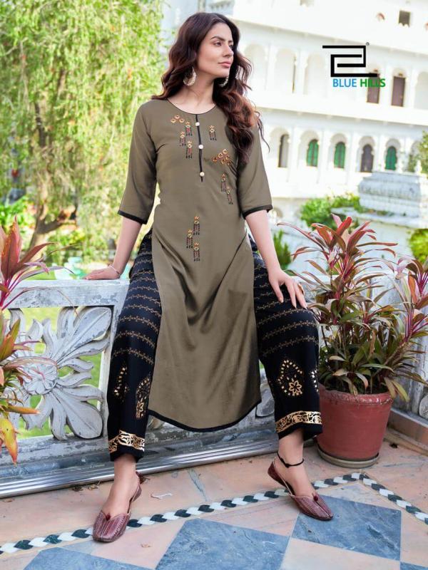 Blue Hills Party Women Rayon Fancy Kurti With Bottom Online 